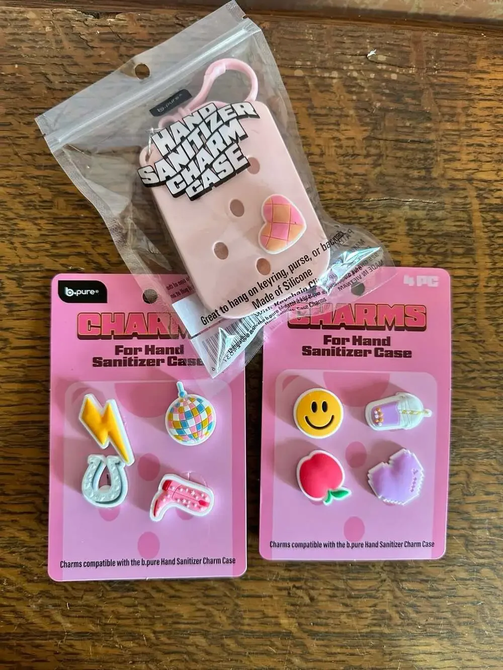 b.pure Hand Sanitizer Silicone Charm Case with Two 4-Pack Charm Sets